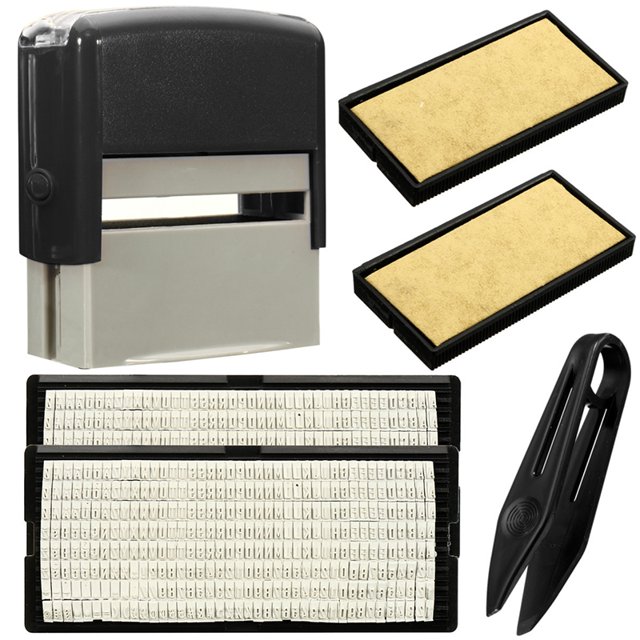 Personalized Self Inking Rubber Stamp Kit Business Name Address DIY