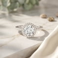 thumbnail image 3 of Rosec Jewels Lab Created Diamond Halo Engagement Ring 3 Carat - IGI Certified - E-VS1 Quality - with Jewelry Box, 925 Sterling Silver, US 4.00, 3 of 8