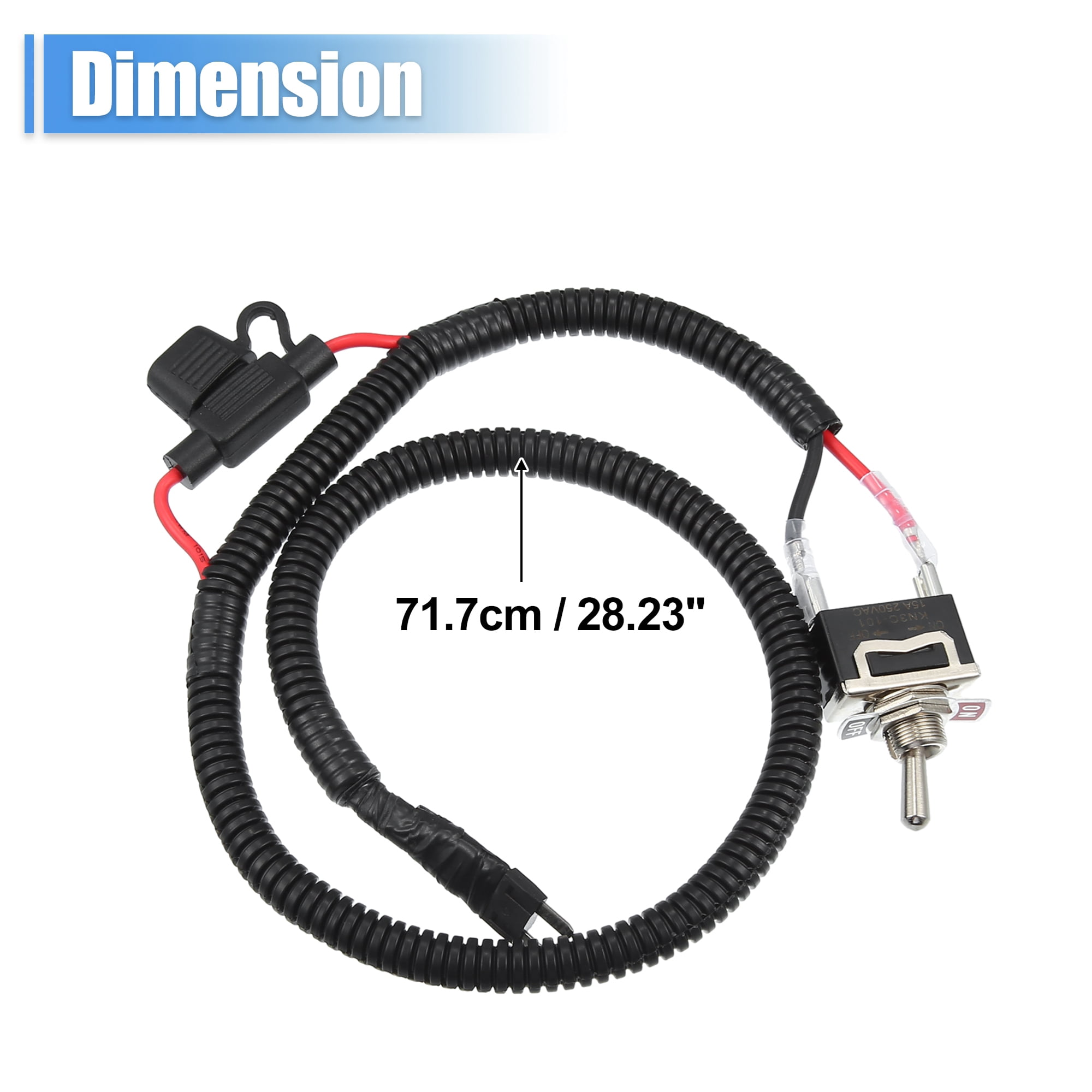 Unique Bargains 1 Set 28.23" Universal Automotive Switched Fuse Bypass Kit