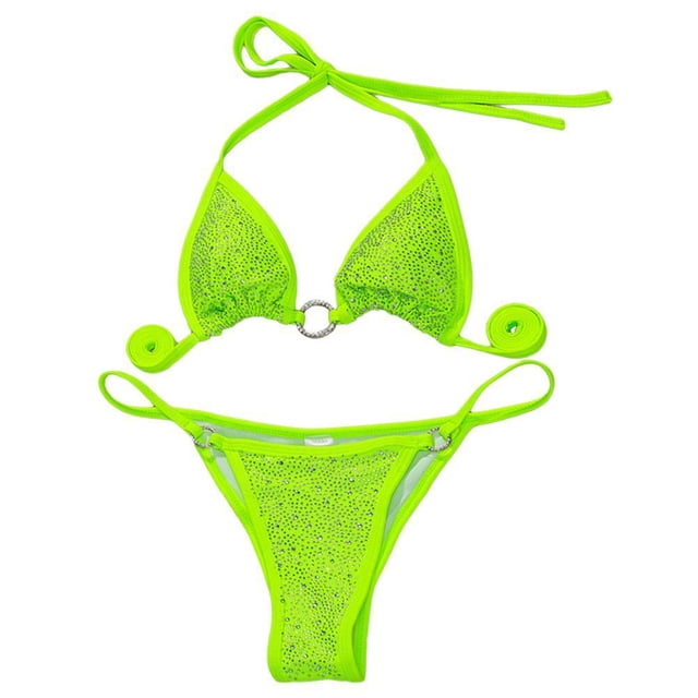 Bikini Sexy Para Mujer, Traje De Baño Dividido Con Diamantes, Traje De Baño Para Mujer, Traje De Baño Hueco Suave A La Moda qarigey OD015998-11