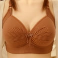 thumbnail image 5 of Guluxicc 3 Pack Push Up Bras for Women Wireless Bra No Underwire Bralette Comfortable Breathable Everyday Bras, Brown, L, 5 of 5