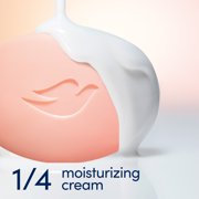 Dove Beauty Bar Womens Bath Soap Rebalancing White Peach & Rice Milk, 3.75 oz 4 Bars