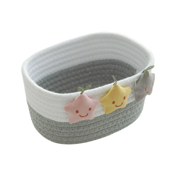 YIMWNYI Desktop Storage Basket, Thread Weaving Storage Box, Cute Heart Design, Sturdy Canvas Bins, Versatile Home Organizer, Decorative Storage Solution