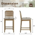 thumbnail image 2 of Dayalane 26" Counter Height Bar Stools Set of 4, Farmhouse Wooden Bar Stools with Ladder Back, Chenille Upholstered Kitchen Island Chairs for for Island Bar Island Cafe Kitchen, Brown, 2 of 10