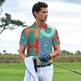 thumbnail image 4 of Daiia Ho Ho Ho Pattern Men’s Polo Shirts,Solid Deck Shirt,Classic Fit, Breathable Cotton Polo for Casual and Sport Wear-Large, 4 of 7