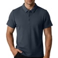 thumbnail image 2 of VgaVtl Summer Men Polo Shirts Pullover Collared Short Sleeve Casual Plain Office Button Thin Mens Shirts, 2 of 8
