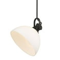 thumbnail image 3 of Yep by Golden Lighting Hines 1-light 14in Pendant in Rubbed Bronze and Opal Glass, 3 of 5