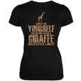 thumbnail image 1 of Always Be Yourself Giraffe Black Juniors Soft T-Shirt, 1 of 1