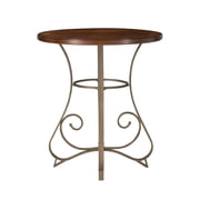 Powell Hamilton Round Pub Table, Matte Pewter and Bronze