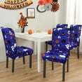 thumbnail image 2 of Halloween Chair Covers for Dining Room Set of 6, Halloween Stretch Dining Chair Cover 6 Pieces, Washable Kitchen Chair Slipcovers 6 Pack, Removable Seat Protector for Halloween Decor, 2 of 5