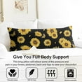 thumbnail image 3 of Boho Sunflower Body Pillow Cover – Soft & Breathable, Hidden Zipper, 20"x54", Vintage Floral Print with Butterflies & Bees – Gift for Side Sleepers, Pregnancy, Farmhouse Decor, 3 of 7