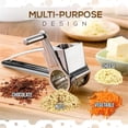 thumbnail image 4 of Stainless Steel Grater Handheld Stainless Steel Cheese Vegetables Grater Rotary Cheese Nut Spice Grater Shredder Graters for Kitchen Stainless Steel Cheese Grater Stainless Steel, 4 of 9