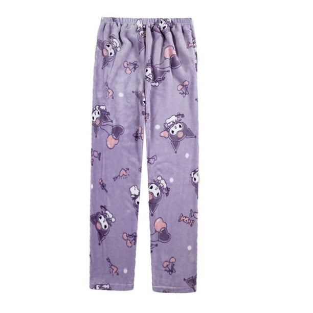 Hello Kitty Pajamas Pants Hello Kitty Pjs Women Fluffy Flannel Pj Pants Anime Kawaii Cat Printed Home Pants Sleeping Pajamas Pants Halloween Pajamas Pants Matching Pajamas Pants