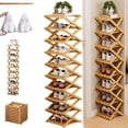 thumbnail image 1 of The 9-Tier No-Assembly Bamboo Rack, 2026 New Foldable Vertical Storage Organizer, Eco-Friendly, Durable, and Beautiful, No Installation Required, for Entryway Closet Dorm (Nature,10 Tier), 1 of 8