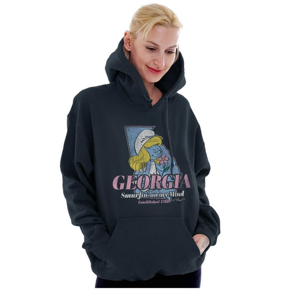 Georgia GA Southern Belle Smurfette Hoodie Sweatshirt Women Brisco Brands S