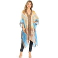 thumbnail image 5 of Sakkas Alvita Women's V Neck Beach Dress Top Caftan Cover up with Rhinestones - LM98-Multi - One Size Regular, 5 of 5