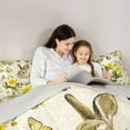 thumbnail image 5 of Castle Fairy Boys Girls Animal Rabbit Flying Butterflies Full Size Comforter Sets 3-Piece,Chic Floral Narcissus Bedding Comforter Set,Retro Vintage Aesthetic Lightweight Bedding Sets, 5 of 8