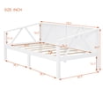 thumbnail image 4 of Aukfa Twin Size Bed Frame, Solid Wood Daybed with Slat Support for Kids Boys Girls, White, 4 of 8