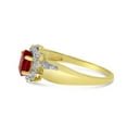thumbnail image 4 of 10k Yellow Gold Oval Garnet And Diamond Ring, 4 of 6