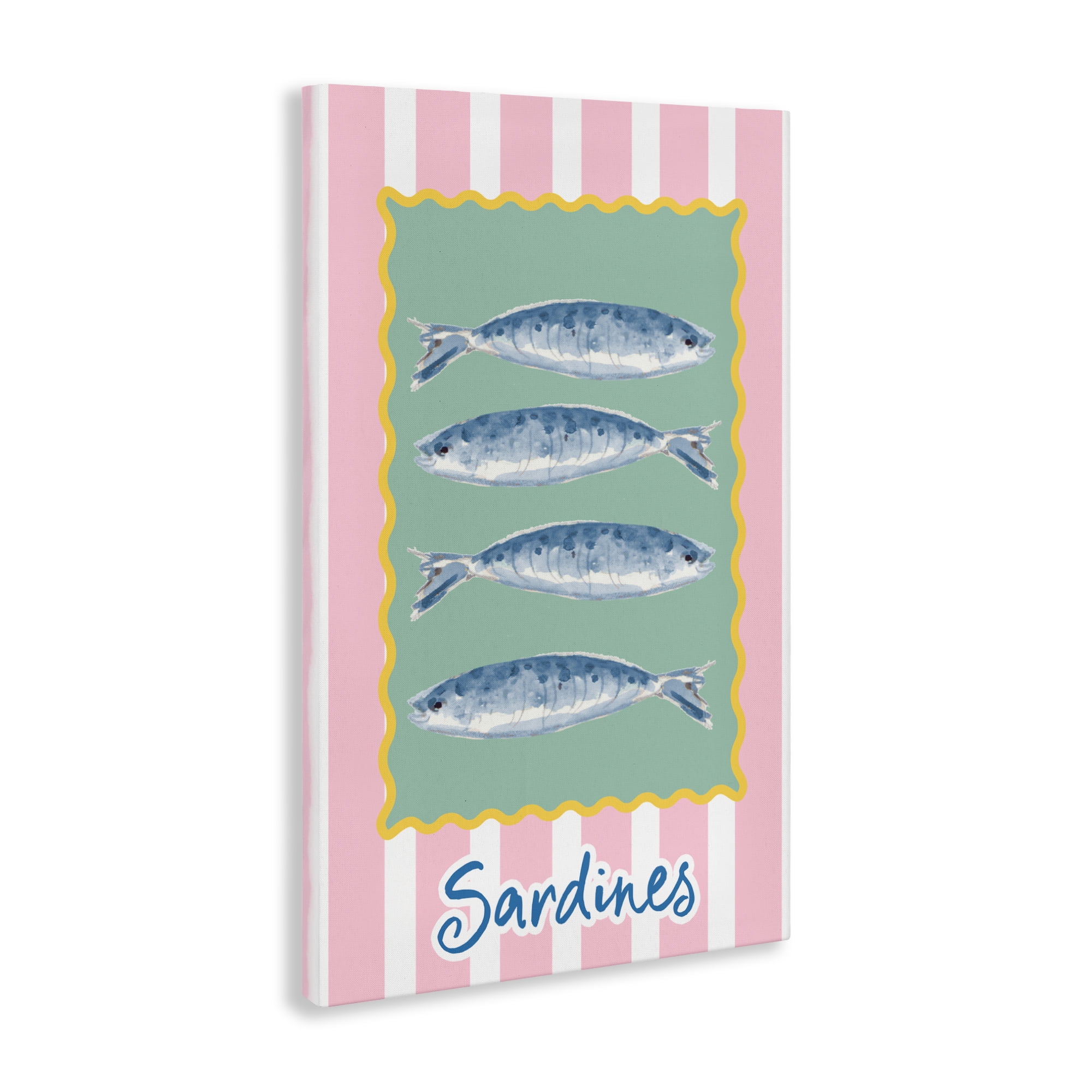 Stupell Industries Pastel Striped Sardines Canvas Wall Art, design by Patricia Pinto