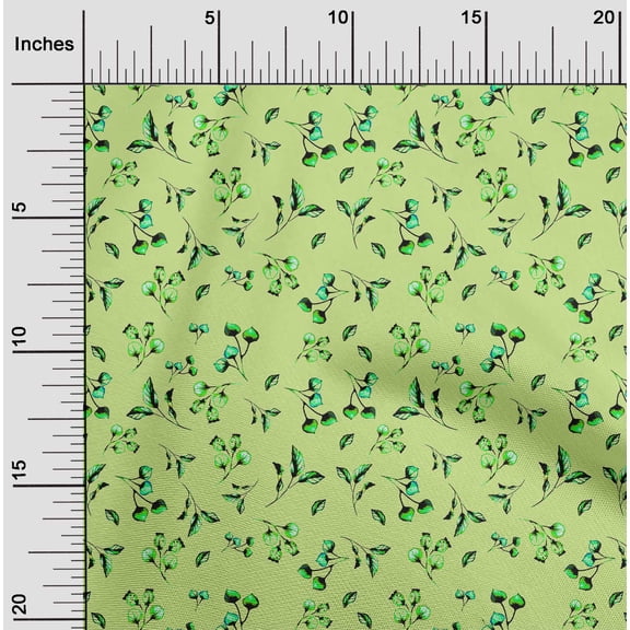 oneOone Cotton Cambric Lime Fabric Florals Sewing Craft Projects Fabric Prints By Yard 42 Inch Wide