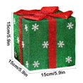 thumbnail image 3 of HongHeng 1Pc Green Gift Boxes with Red Bows Outdoor Christmas Decorations 5", 3 of 6