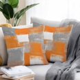 thumbnail image 3 of Outdoor Pillow Cover Abstract Orange Gray Oil Painting Set of 2 Waterproof Throw Pillowcases Vintage Texture Decorative Patio Furniture Pillows for Couch Garden Indoor & Outdoor Use, 3 of 9