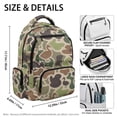 thumbnail image 4 of Yuyamidu Green Duck Camo Boys Girls Backpack 17 Inch Large Capacity Bookbag Water-Resistant Polyester Daypack, for Elementary School and Outdoor Travel Hiking, Back to School, 4 of 8