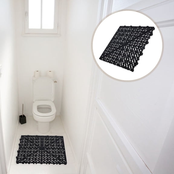 GETAJGHSD 2Pcs Outdoor Modular Flooring Black Plastic Drainage Mat for Balcony Poolside Shower