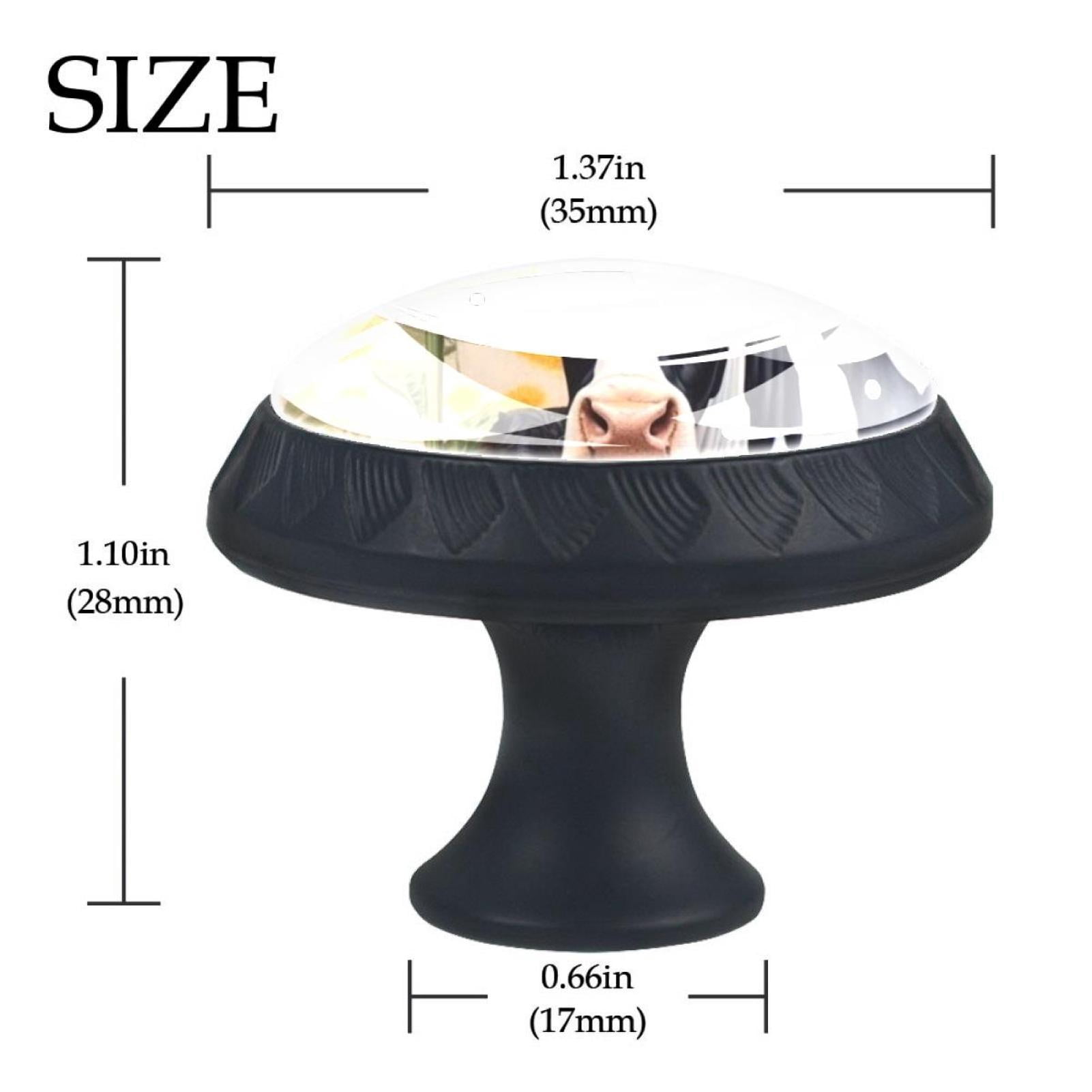 4 Pcs Cow and Sunflower Knobs for Kitchen Cabinet Cupboard Dresser Bookcase Drawer Pulls Handles Round Home Decor