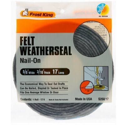 

Frost King Felt Weatherstrip 5/8W x 3/16-In. T x 17-Ft. 1 Pack