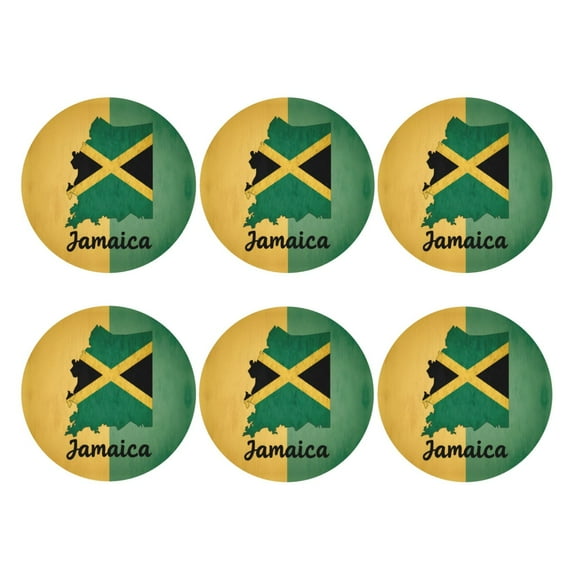 Jamaica Leather Drink Coasters for Drinks (6 Pack) for Tabletop Protection Round Shape