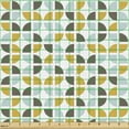 thumbnail image 2 of Ambesonne Abstract Fabric by the Yard Upholstery, Retro Mid-Century Design, 3 Yards, Yellow Pale Seafoam White, 2 of 5