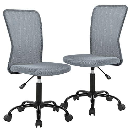 Ergonomic Mesh Office Chair Mid Back Mesh Computer Desk Chair Height-Adjustable Swivel Task Chair with Lumbar Support,Arms and 360 Degree Caster 