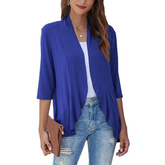 Cute 3/4 Sleeve Kimono Cardigan For Women – Lightweight Chiffon Open Front Shrug For Parties & Casual Wear