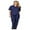 Navy Blue, variant on ACTIVE UNIFORMS Women Scrub Set Medical Scrub Top and Pants (Black, X-Small)