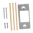 thumbnail image 2 of Placa de cierre restauradora, placa trasera de puerta, fácil reparación, acero inoxidable, lateral estrecho y color acero, 2 of 9