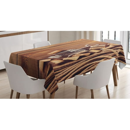 

Winery Tablecloth Wine Corks Rustic Wooden Ground Natural Organic Liquor Elements Vintage Harvest Top View Rectangular Table Cover for Dining Room Kitchen Decor 52 X 70 Brown by Ambesonne