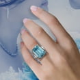 thumbnail image 6 of Meghan Markle & Princess Diana 20ctw Emerald Cut Aquamarine Color Cocktail Ring Inspired by Royal Wedding, 6 of 9