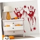 thumbnail image 3 of 2pcs Blood Stamp Floor Decor Blood Handprint Sticker Halloween Wall Stickers Halloween Window Decals Haunted House Wall Clings, 3 of 5