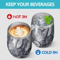 thumbnail image 4 of 12oz Stainless Steel Insulated Wine Tumbler with Lid and Straw – Double Wall Vacuum Mug for Hot & Cold Drinks, 304 Steel Interior, Sweat-Free Design, 4 of 5