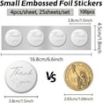 thumbnail image 2 of 100Pcs 1.5" Silver Foil Stickers Thank You Self Adhesive Labels Round Embossed Foil Seals Heart Envelope Seal Metallic Stamp for Wedding Present Decoration Graduation Award Certificate, 2 of 9