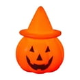 thumbnail image 2 of Farol de calabaza de Halloween | Luz nocturna LED luminosa | Decoración de caras demoníacas de horror | Atmosferas Espeluznantes | Plástico naranja esmerilado | Mesa portátil | 9,7x7,4x7cm | 1 Pack, 2 of 6