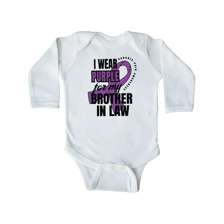 

Inktastic Chronic Pain I Wear Purple For My Brother in Law Gift Baby Boy or Baby Girl Long Sleeve Bodysuit