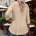 thumbnail image 3 of Cilsoka Womens Plus Size Tops Off The Shoulder 2026 Flowy Peplum Tops Dressy 3/4 Sleeve Pullover Beach Vacation Tops, 3 of 5