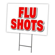 FLU SHOTS 18"x24" Yard Sign & Stake | Advertise Your Business | Stake Included Image On Front Only | Made in The USA
