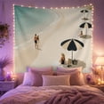 thumbnail image 2 of Ocean Waves Sunlit with Beach Water Gentle Foamy, Mystical Fantasy for Space Lovers, Galaxy Room Decor, Valentine'S Day Gift, Tapestry Wall Hanging for Bedroom and Dorm, 2 of 7
