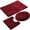 Wine Red, variant on 3 Piece Bathroom Rug Set Shaggy Non Slip Machine Washable Rectangular Area Rug (20" x 31"), U-Shaped Floor Mat (20" x 20"), Elongated Toilet Lid Cover (18" x 20")