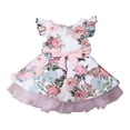 thumbnail image 3 of Minnieouse Vestido de niña estampado Bowknot cinturón ropa de bebé ropa de bebé chico vestido de fiesta regalo conjuntos de ropa rosa 110cm Minnieouse AP003165-04, 3 of 6