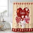 thumbnail image 6 of Yellow Valentines Day Shower Curtain Set - Small 36" x 72" Washable Bathtub Curtain with 12 Hooks, Love Hearts Romantic Farmhouse Waterproof Fabric Stall Shower Curtains for Bathroom/Bathtub Décor, 6 of 6